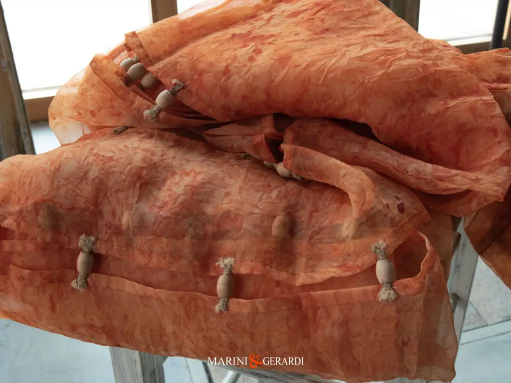 Tessuto In Organza Di Cotone Arancio Tenda Dali