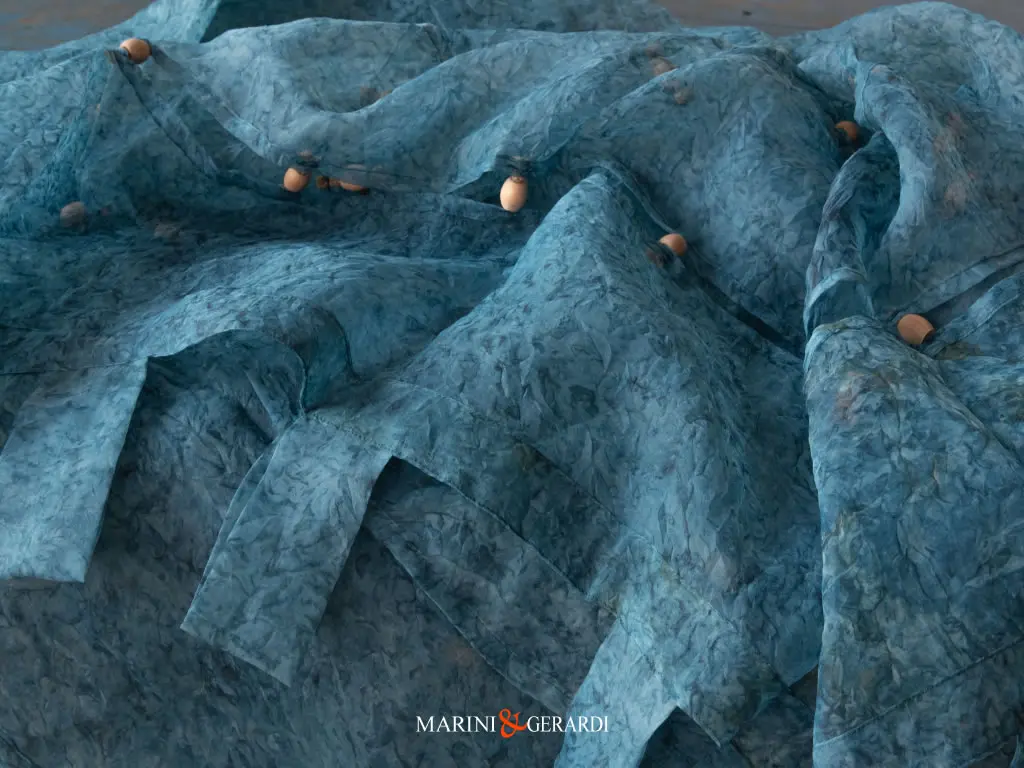 Tessuto In Organza Di Cotone Bluette Tenda Dali