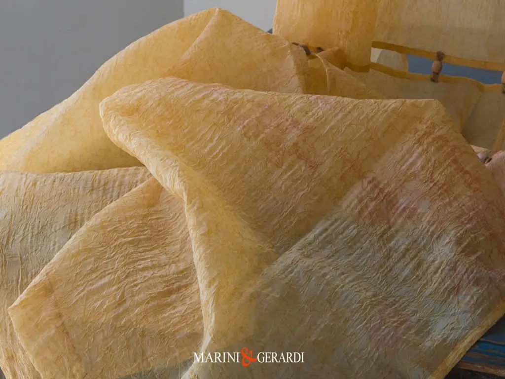 Tessuto In Organza Di Cotone Giallo Arancio Tenda Dali