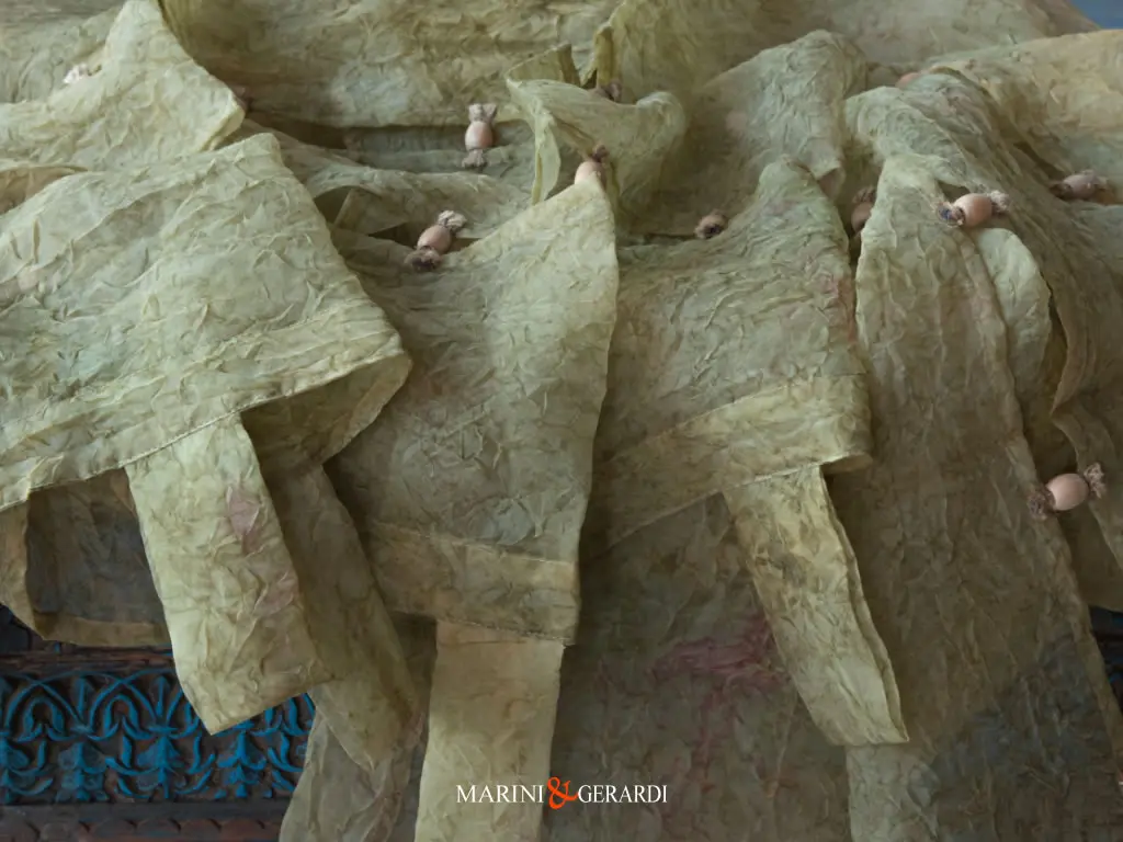 Tessuto In Organza Di Cotone Verde Olivo Tenda Dali