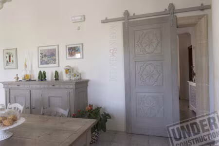 Porta Scorrevole In Massello Di Legno Con Binario Ferro Design