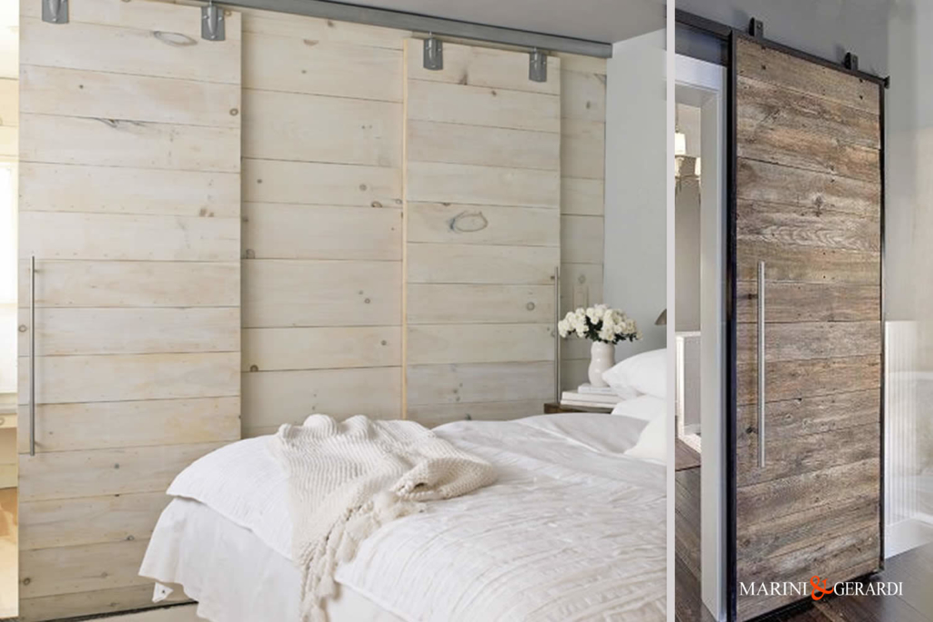 Porta Legno Scorrevole Shabby Chic Style Camera Letto