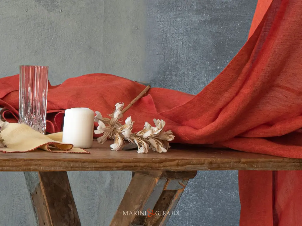 Tenda Lino Salento Liscio Rancio Interni Di Lusso