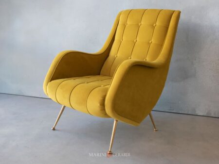 Angela La Signora In Giallo Poltrona In Velluto Capitone Giallo