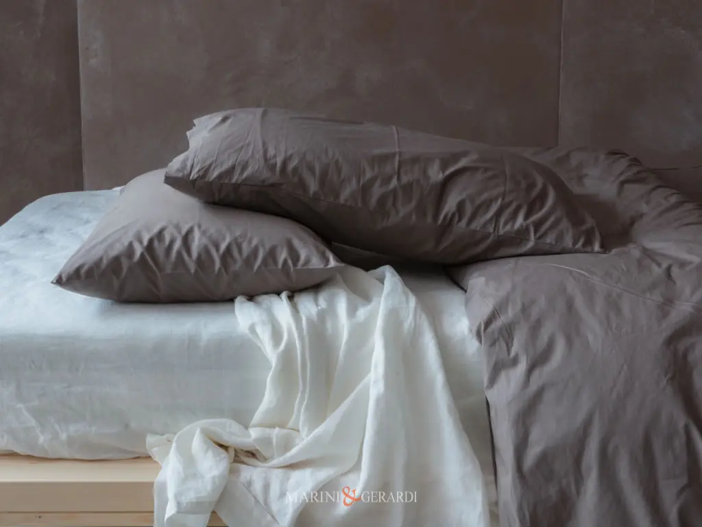 Federe Cuscini Letto 50x80 Cotone Noce 220 Fili