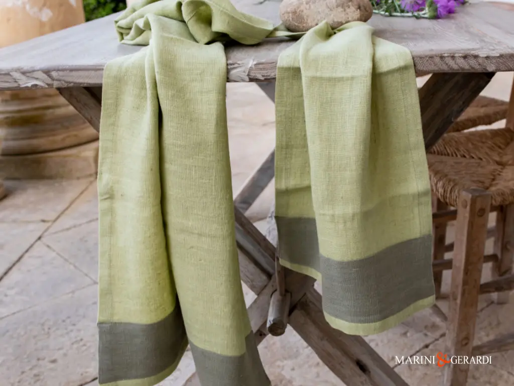 Set Asciugamani Bagno Lino Pistacchio X17