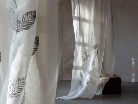 Tenda Interni Minerva Doppio Telo In.bianco Trasparente Design Foglie