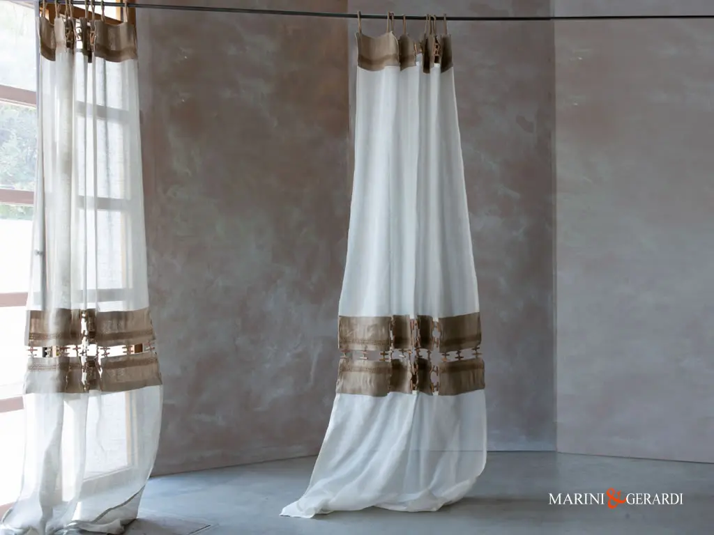 Tenda Lino Canapone Shabby Chic Con Juta Corda