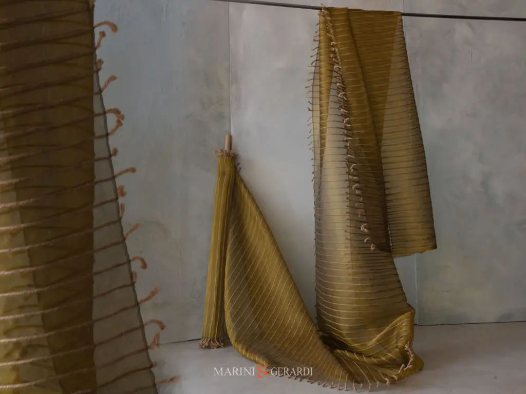 Tenda Organza In Seta Giallo Oro Solaria