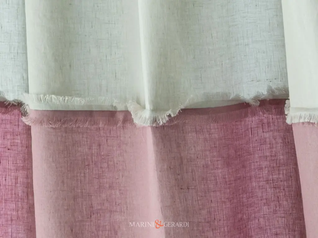 Tendaggi Moderni In Lino Colore Perla Rosa Pesco