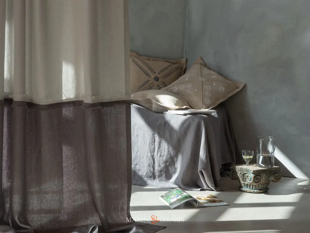 Tende Moderne Filtranti Per Camera Da Letto In Lino Perla Selce