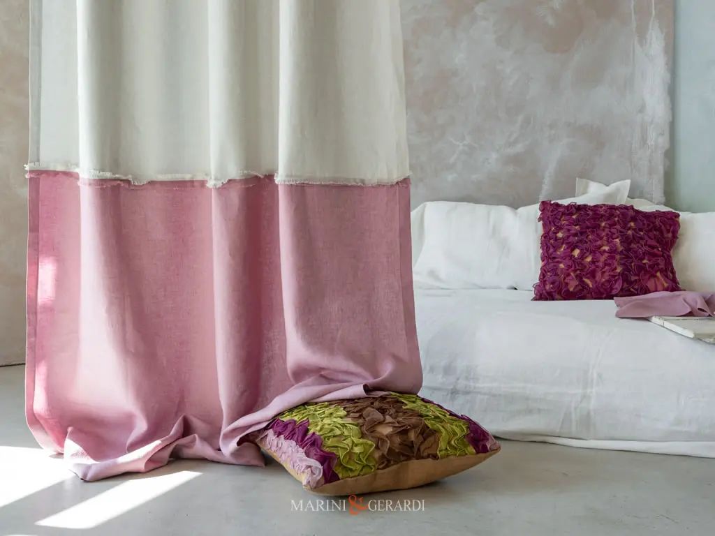 Tende Moderne Filtranti Per Stanza Da Letto In Lino Perla Rosa