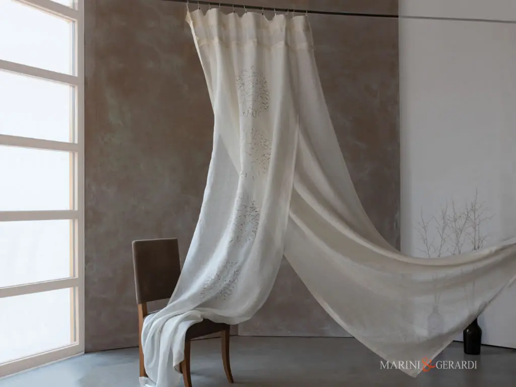 Tende Soggiorno Doppio Pannello In Lino Tracce In Trasparenza - Marini & Gerardi