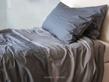 OASI copripiumino cotone doppio colore Polvere + Grigio Selce