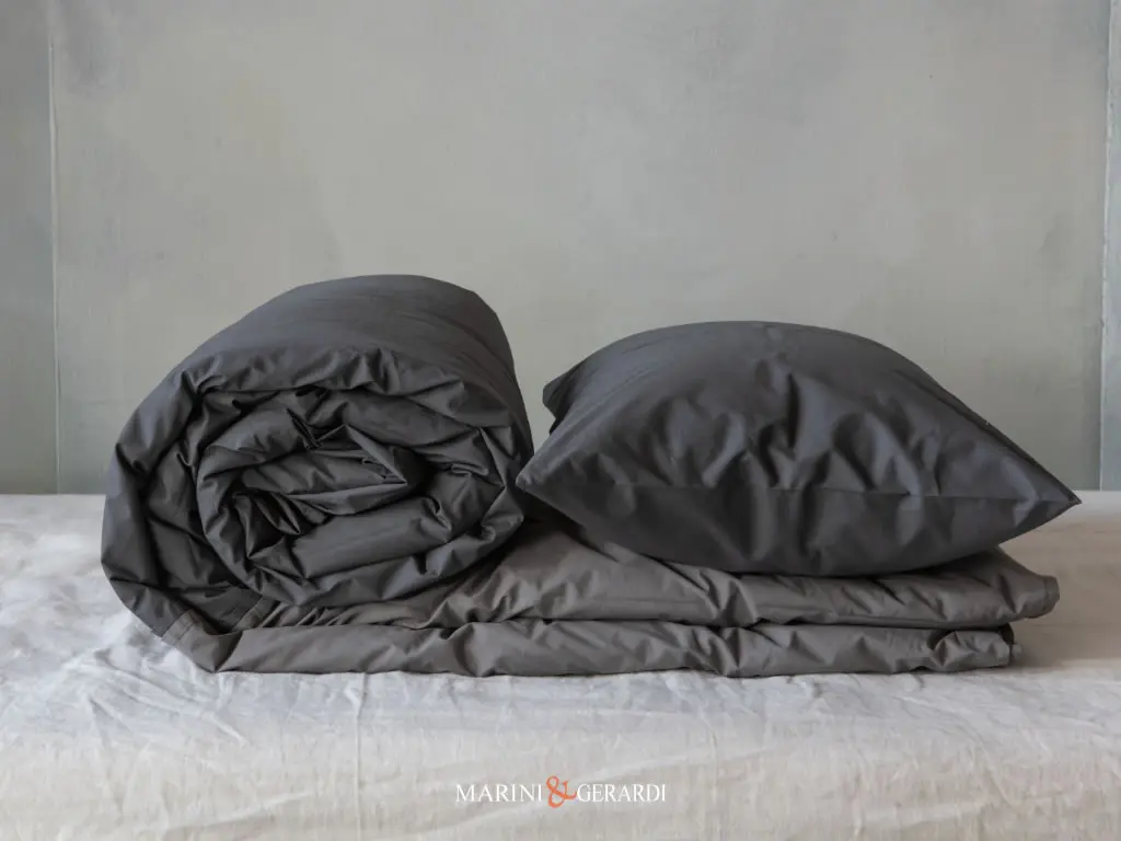 OASI copripiumino cotone federe cuscini Polvere + Grigio Selce