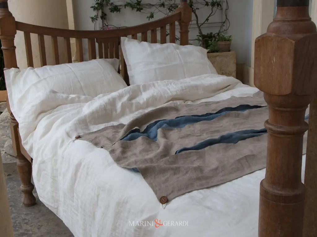 copripiumino infinito 2 tessuto in lino stropicciato italiano