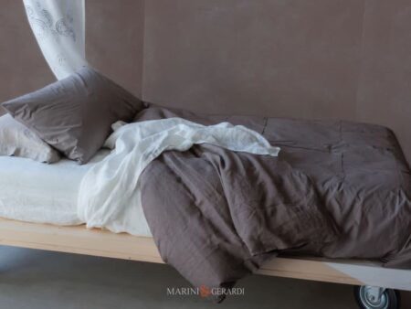 Copripiumino Matrimoniale Cotone Noce 220 Fili Design Olimpia