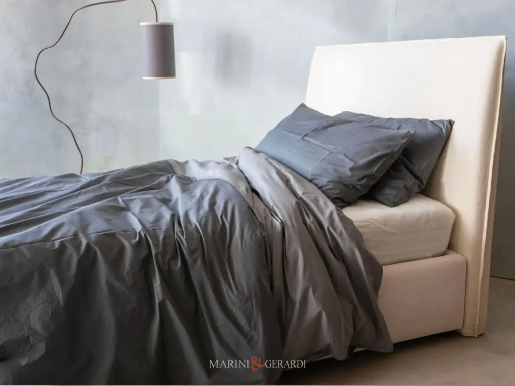 OASI copripiumino raso di cotone singolo una piazza e mezza Polvere + Grigio Selce