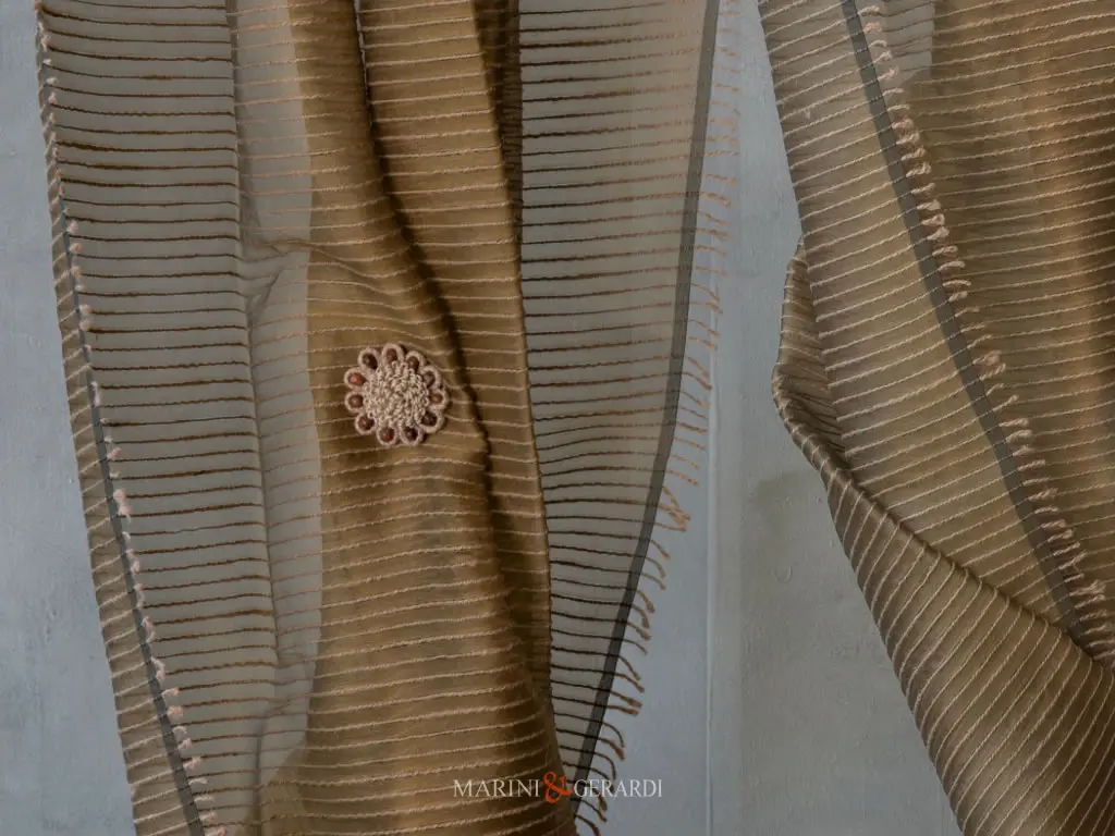 Tende Di Seta Per Interni Bronzo Selene Con Inserti In Juta