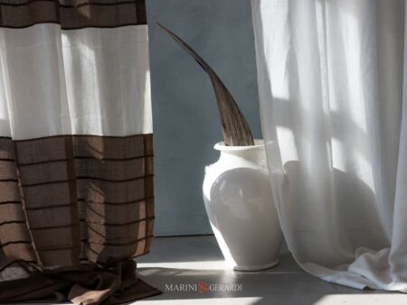 Tende Lino Moderne Con Balza Plissettata Colre Cioccolato