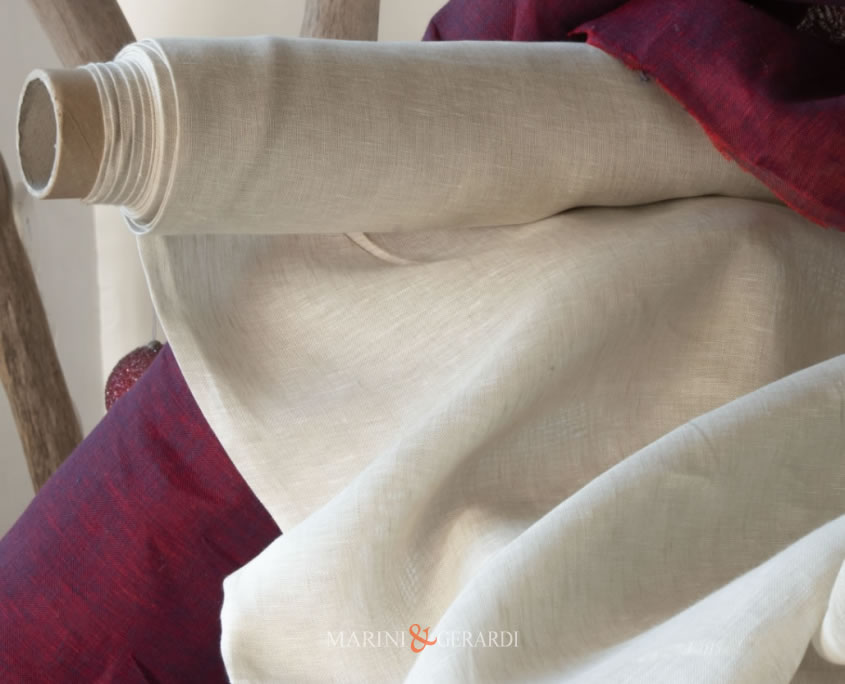 tessuti lino salento liscio bianco corda bordeaux