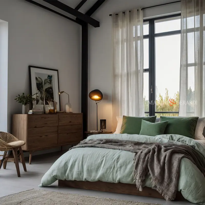 Tende casa moderne in lino per stanza da letto