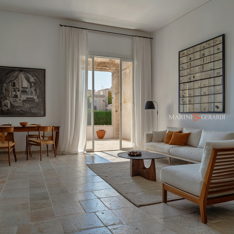 Tende interni soggiorno tessuti in lino moderni e tradizionali