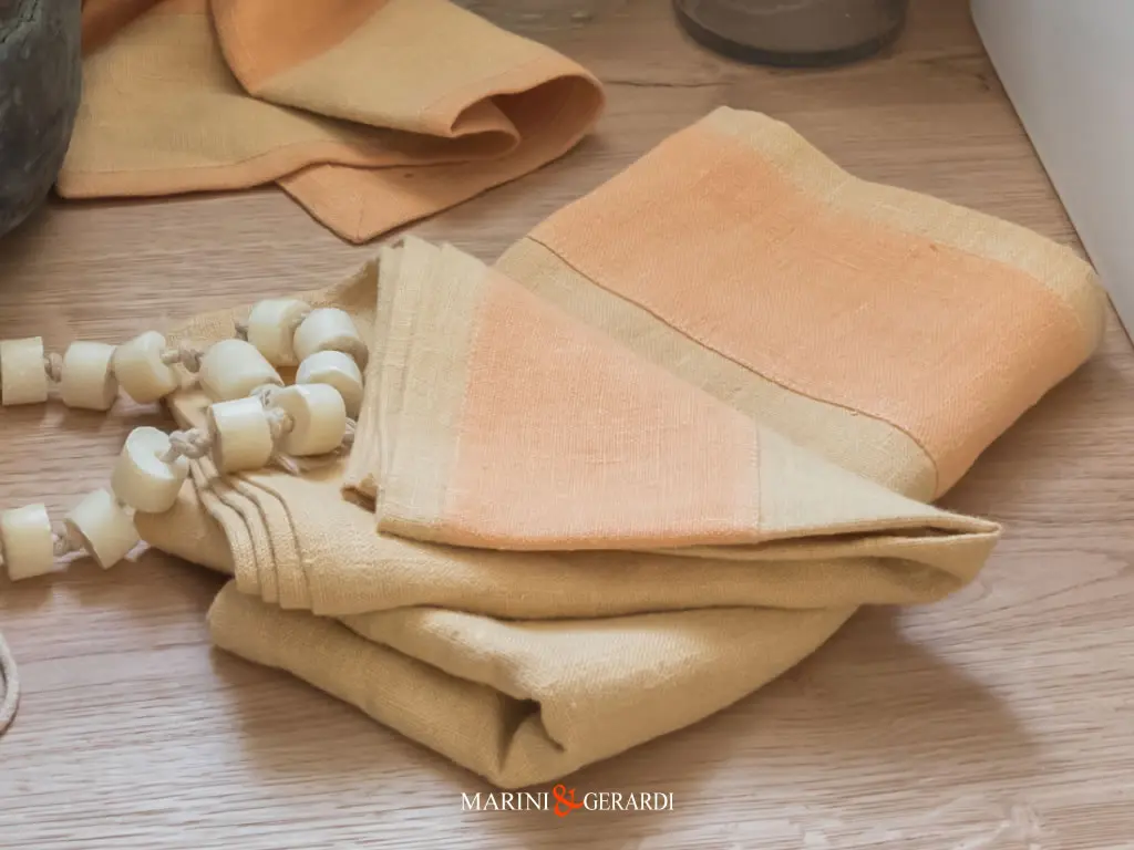 bagno lavamani asciugamani bidet in lino zucca