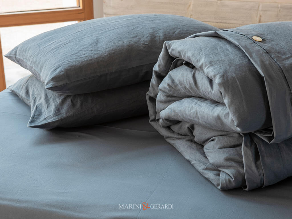 biancheria italiana di lusso in lino petrolio lady byron