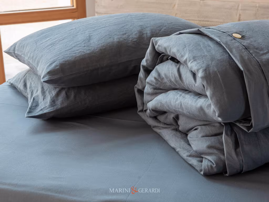 biancheria italiana di lusso in lino petrolio lady byron