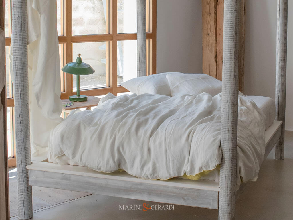 completo lenzuola matrimoniale lino alta qualita bianco