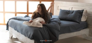 copripiumini letto singolo in lino matrimoniale blu navy