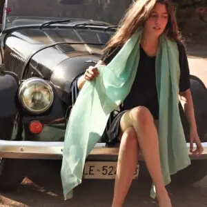 foulard uomo sciarpe in lino verde donna