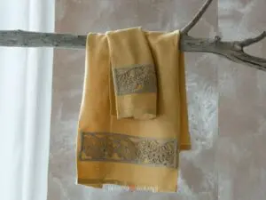 set asciugamani personalizzati in lino pannocchia con ricamo