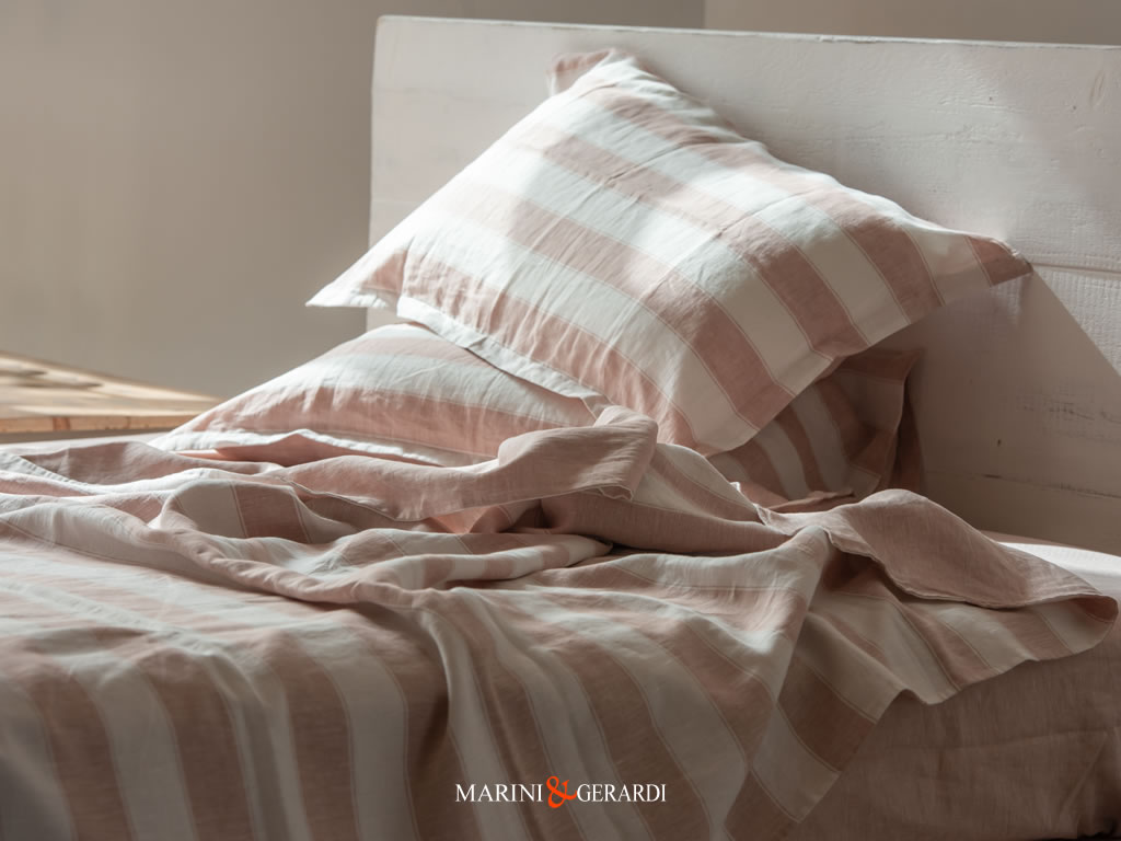 set biancheria letto matrimoniale in lino vino rose professionale