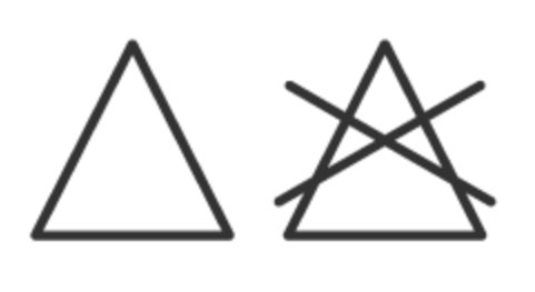 simboli candeggio con triangolo