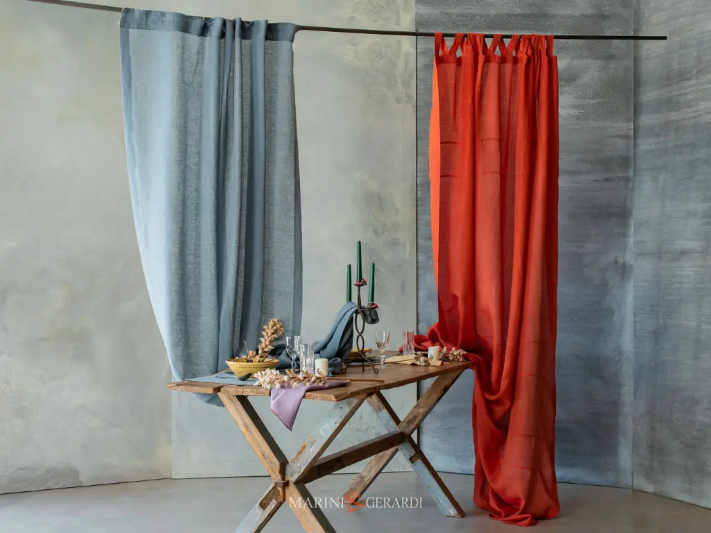 Tende su Misura Sotto Costo VILLA CASTELLI pura e semplice in lino anche su misura