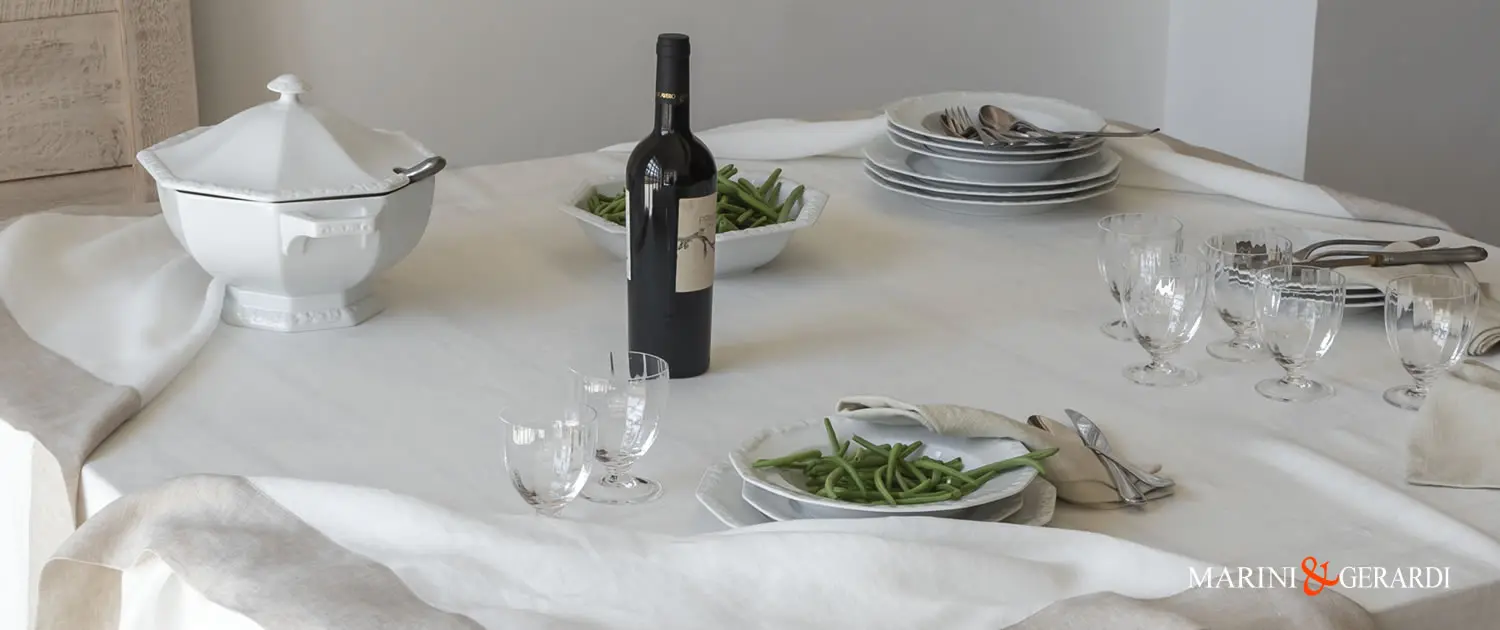 tovaglia 12 posti con tovaglioli tovaglia bianca in lino