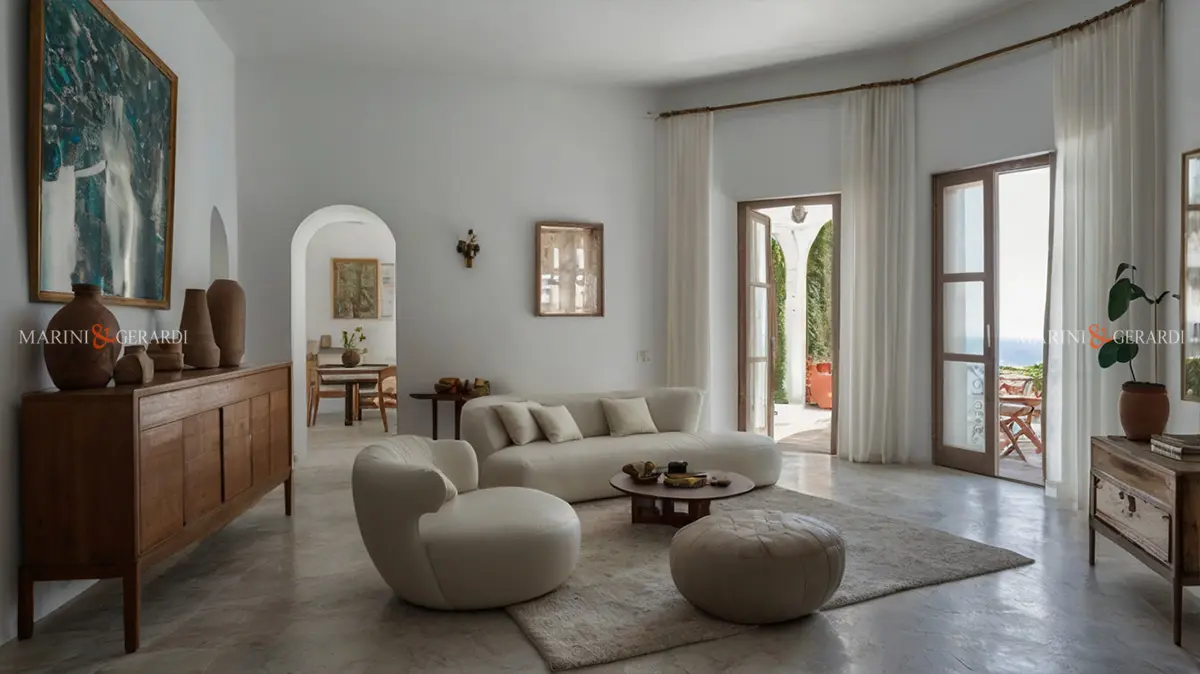 Tende casa al mare arredare in lino soggiorno