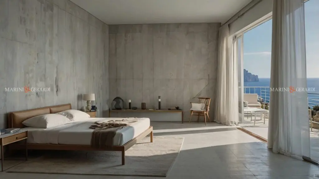 Tende casa al mare arredare in lino stanza da letto