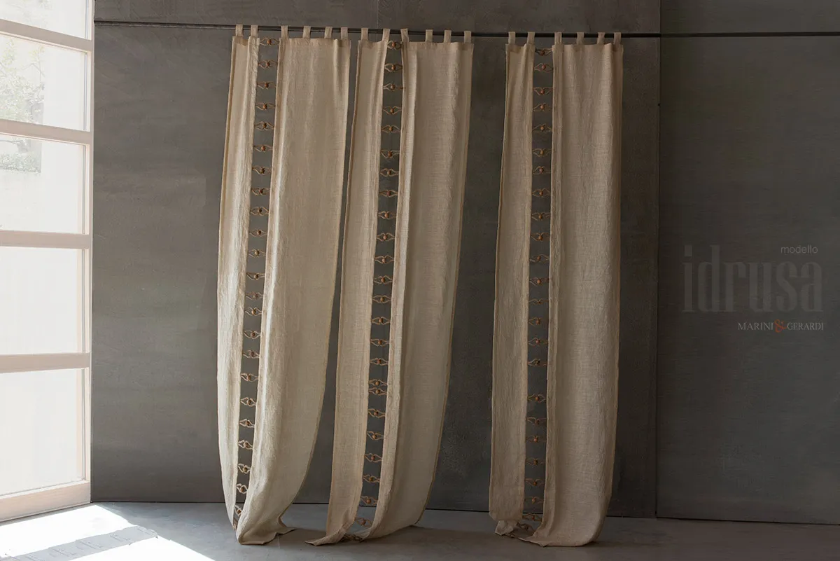 Tende a vetro shabby chic lino stropicciato