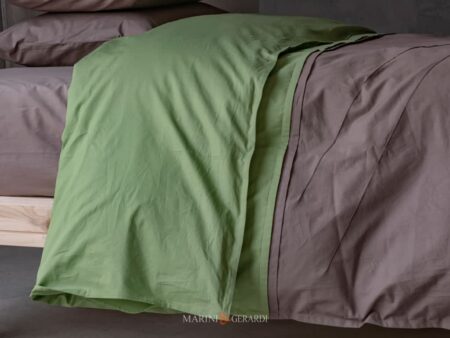 copripiumino in cotone verde giada noce design bora