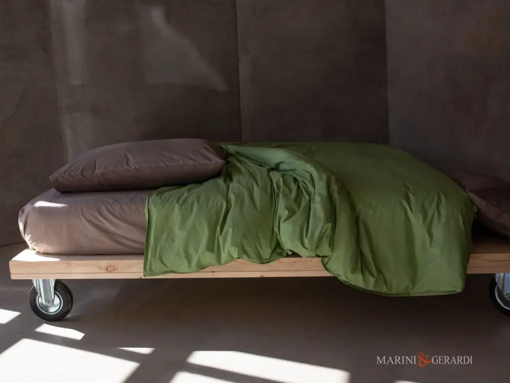 copripiumino una piazza e mezza cotone percalle verde giada