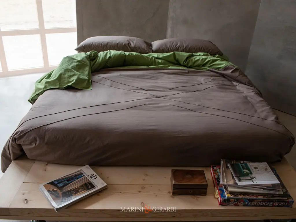 copripiumino una piazza e mezza in cotone verde giada noce