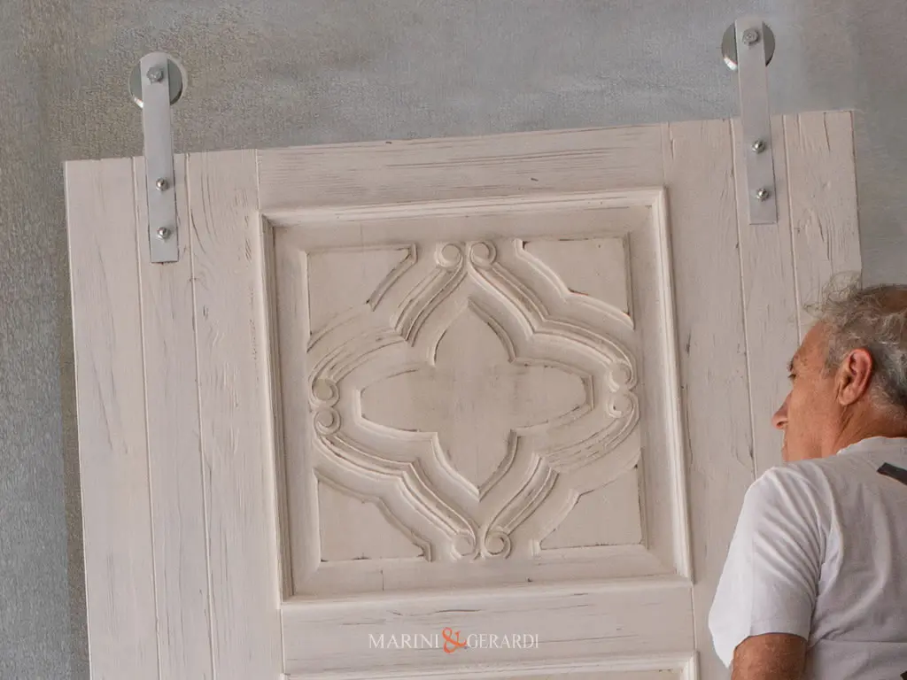 porta pannellata legno massello sliding door 3 metri