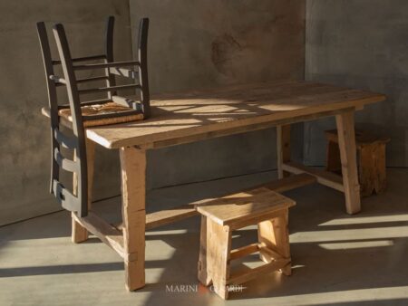 tavoli in legno massello rustici 8 posti con sedie