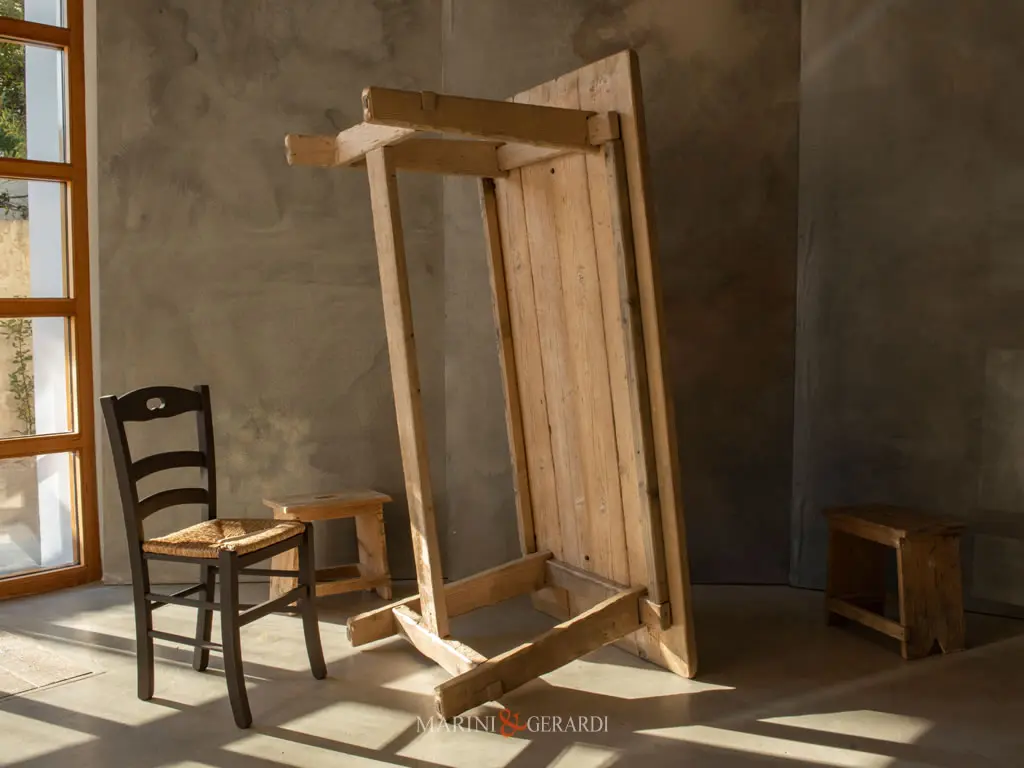 tavolo legno massello soggiorno montagna campagna shabby