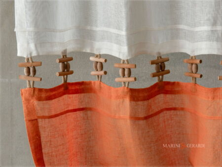 tenda a vetro online lino bicolore con plissettature