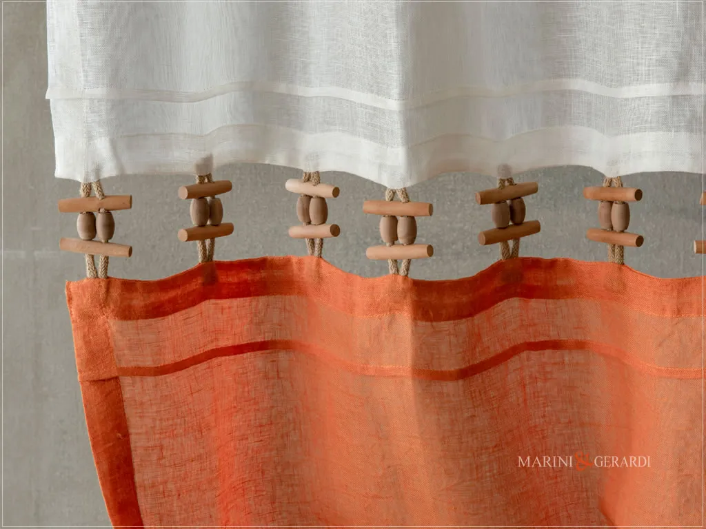 tenda a vetro online lino bicolore con plissettature