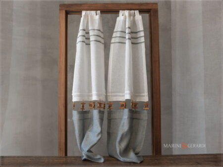 tenda a vetro su misura in lino bicolore